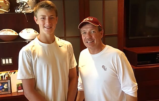At the age of 15, Johnson's son Max is already getting scholarship offers, including one from Florida State head coach Jimbo Fisher.